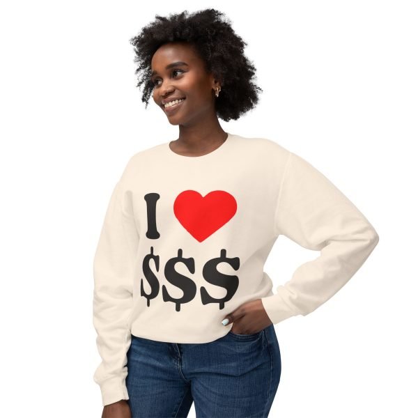 14848736387753284998_2048.jpeg I Love Money Unisex Lightweight Crewneck Sweatshirt - Casual Fashion for Budget Lovers