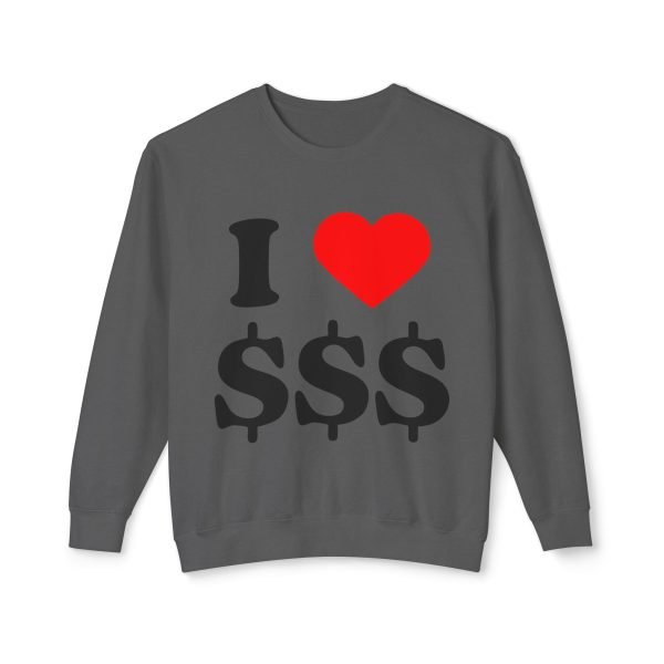 3884418213393530771_2048.jpeg I Love Money Unisex Lightweight Crewneck Sweatshirt - Casual Fashion for Budget Lovers