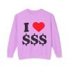 4405473112413889170_2048.jpeg I Love Money Unisex Lightweight Crewneck Sweatshirt - Casual Fashion for Budget Lovers