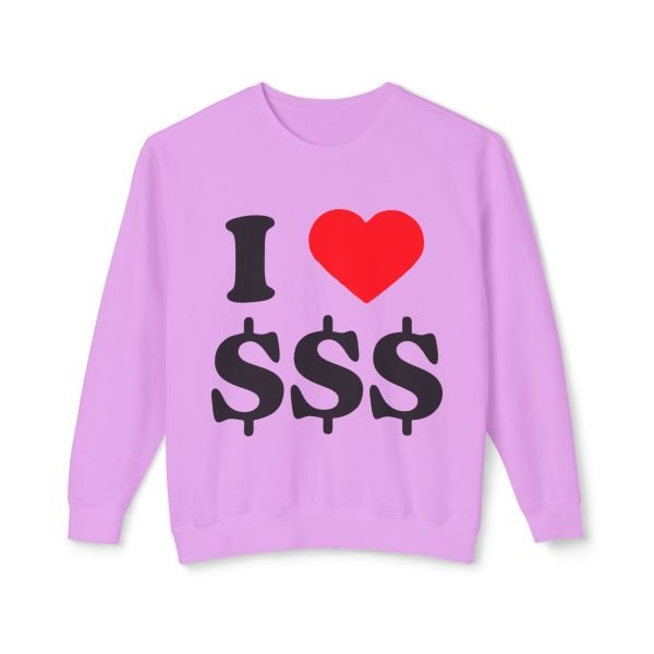 4405473112413889170_2048.jpeg I Love Money Unisex Lightweight Crewneck Sweatshirt - Casual Fashion for Budget Lovers