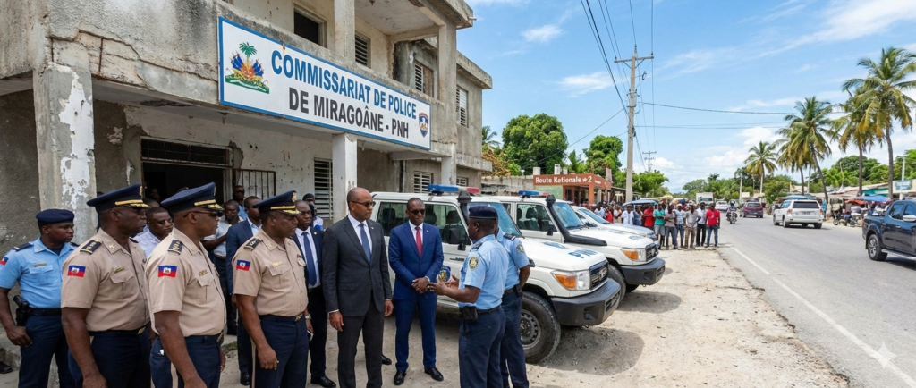 Renforcement des infrastructures policières dans les Nippes : une délégation visite le commissariat de Miragoâne